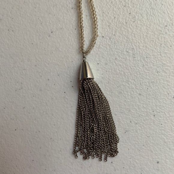 LOFT Tassel Pendant Beaded Necklace - Picture 2 of 2